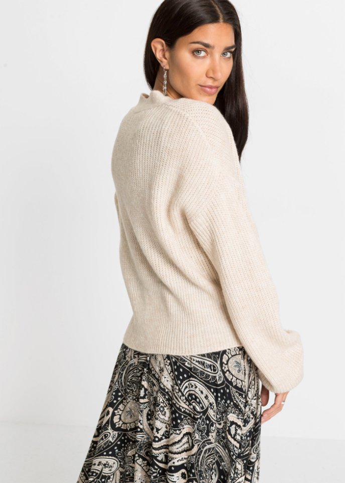 Oversized-Pullover in Wickeloptik