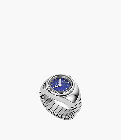 Fossil Ringuhr 2-Zeiger-Werk Edelstahl