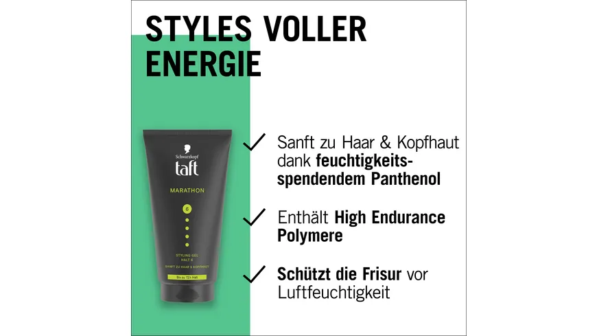 TAFT Marathon Styling Gel 150ml Halt 6 150 ml