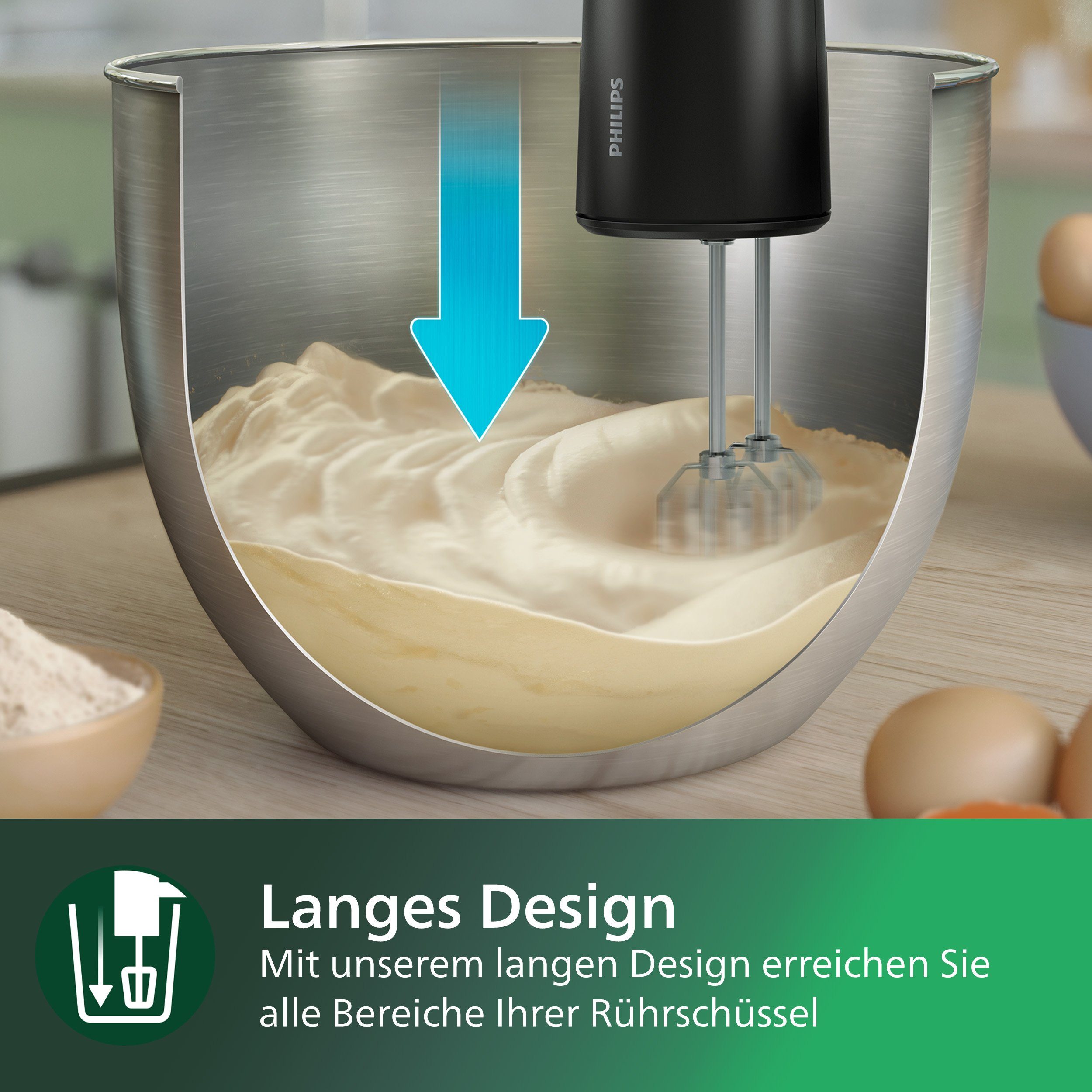 Philips Handmixer HR3781/10 5000 Series, 500 W, mit Anti-Spritz-Design und Becher zur intelligenten Aufbewahrung
