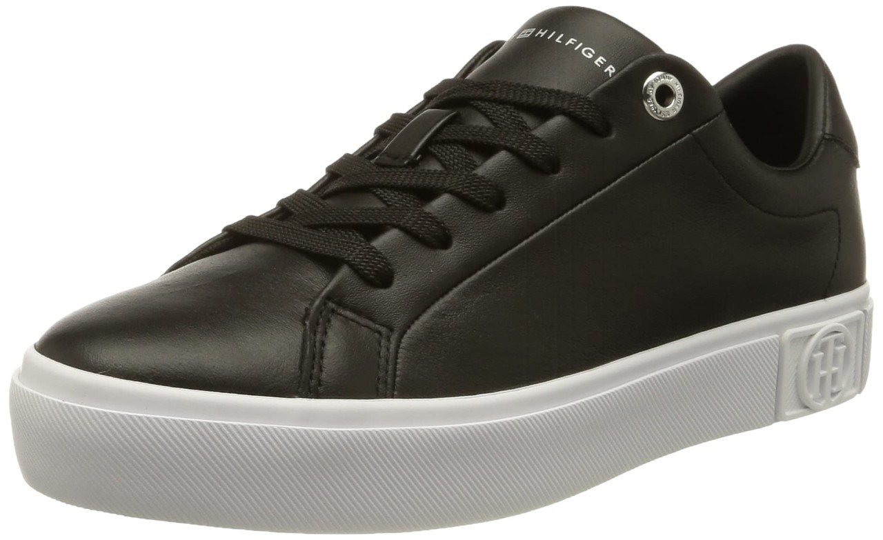 TOMMY HILFIGER Freizeit Schnürer schwarz Low-Top Sneaker