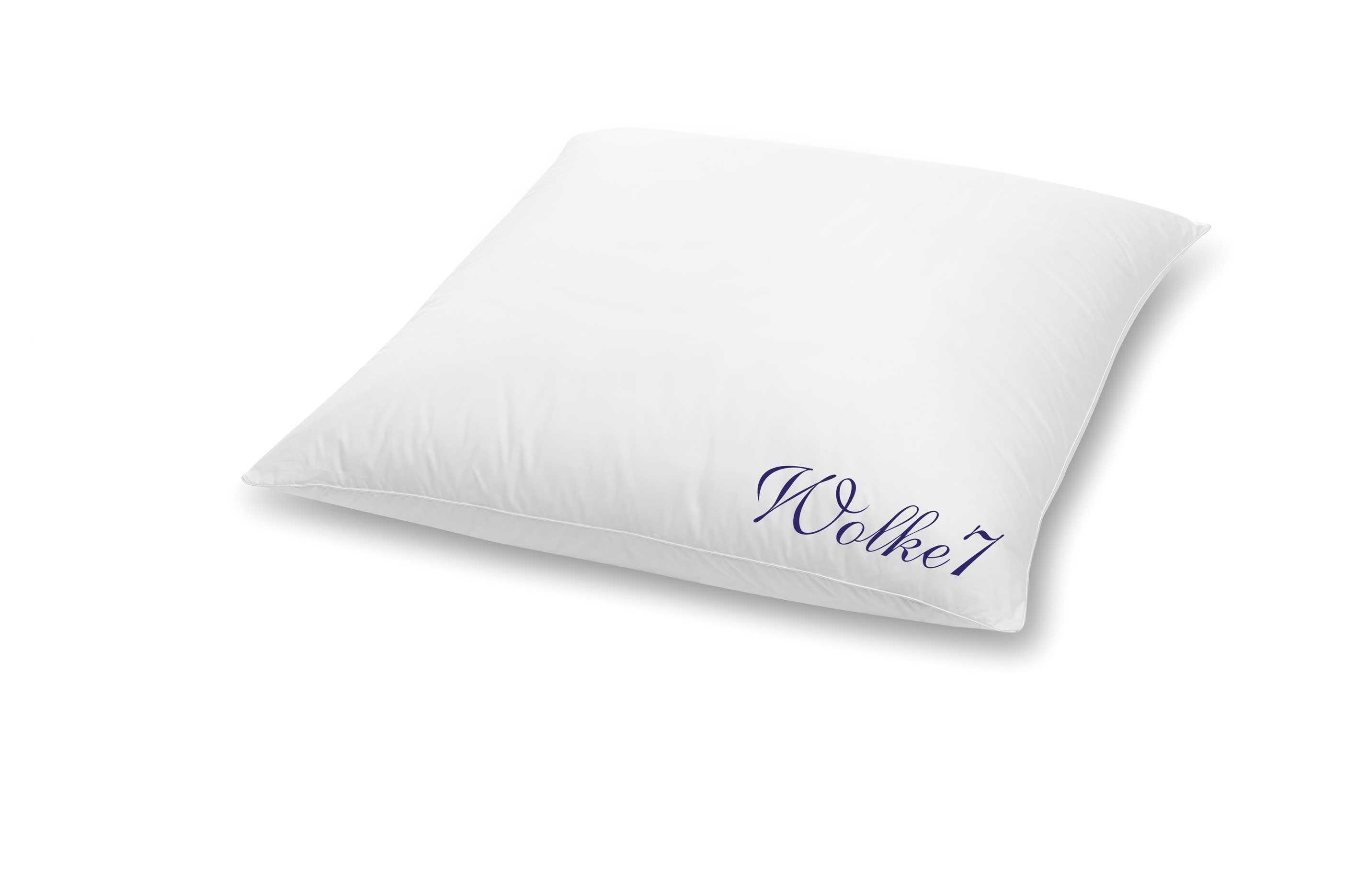 Daunenkissen Wolke 7, HANSKRUCHEN, Füllung: 85% Federn, 15% Daunen, Bezug: 100% Baumwolle, Fest 80x80 cm, hergestellt in Deutschland, allergikerfreundlich