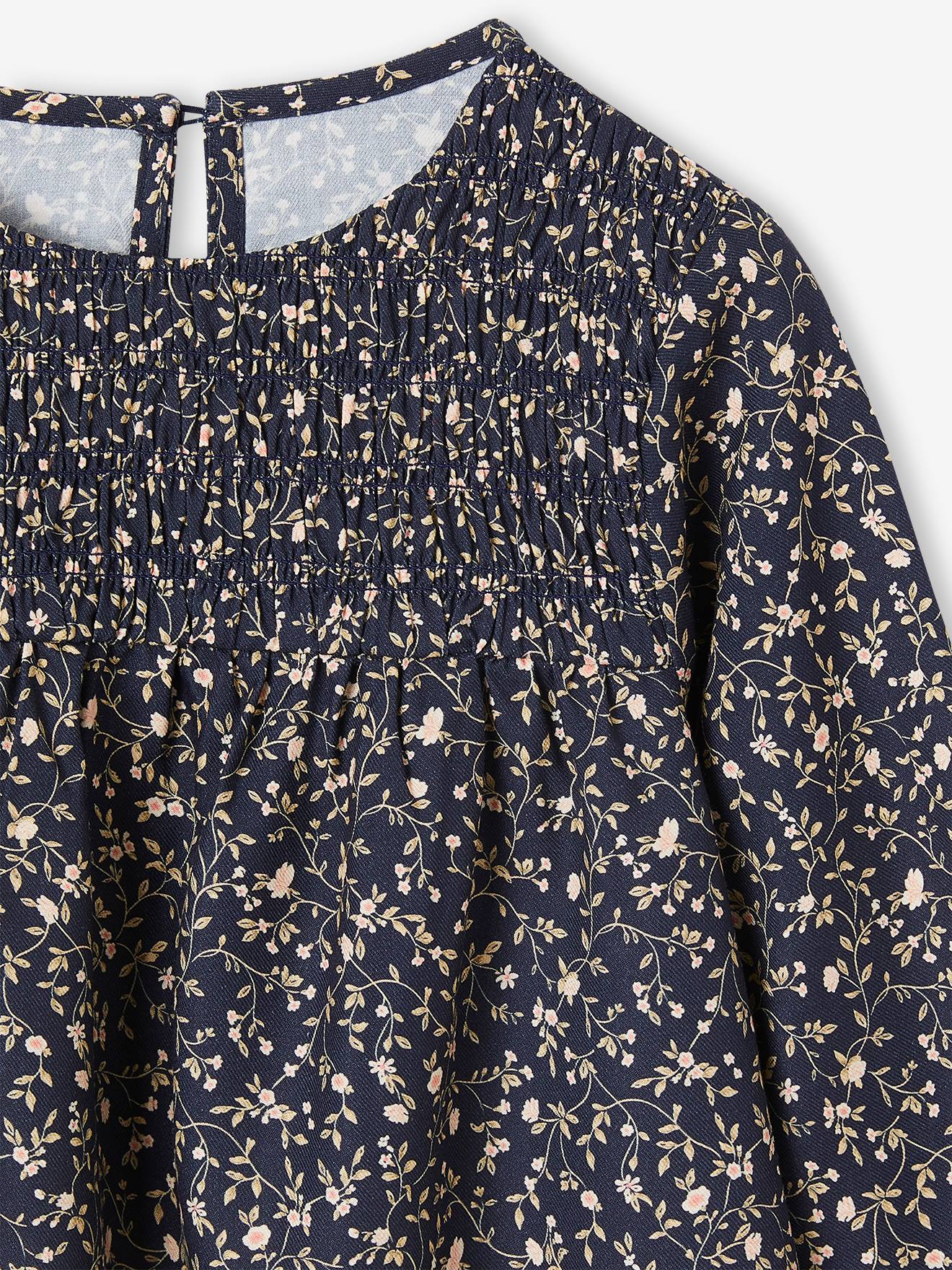 Vertbaudet Langärmeliges Mädchen Kleid - senfgelb