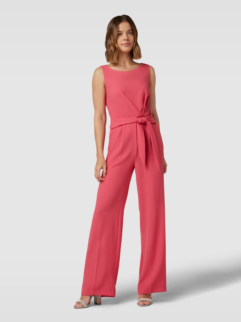 Jumpsuit mit Bindegürtel in hellrot