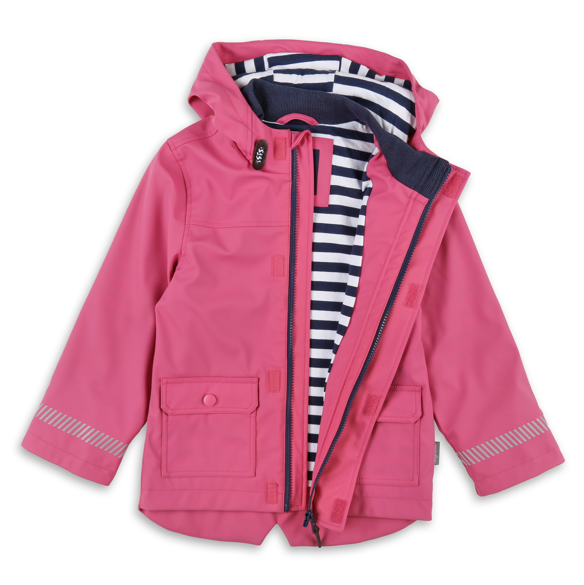 Pinkfarbene Regenjacke, mit Baumwolle gefüttert