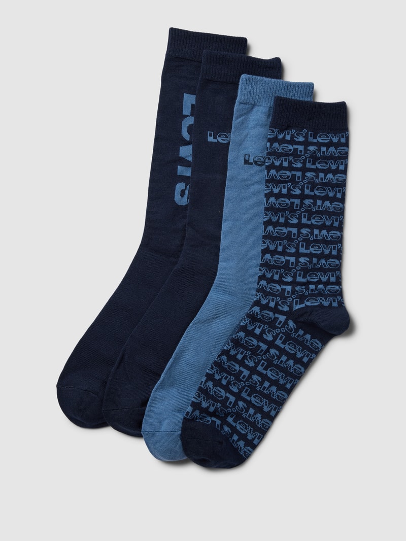Socken mit Label-Details im 4er-Pack in blau