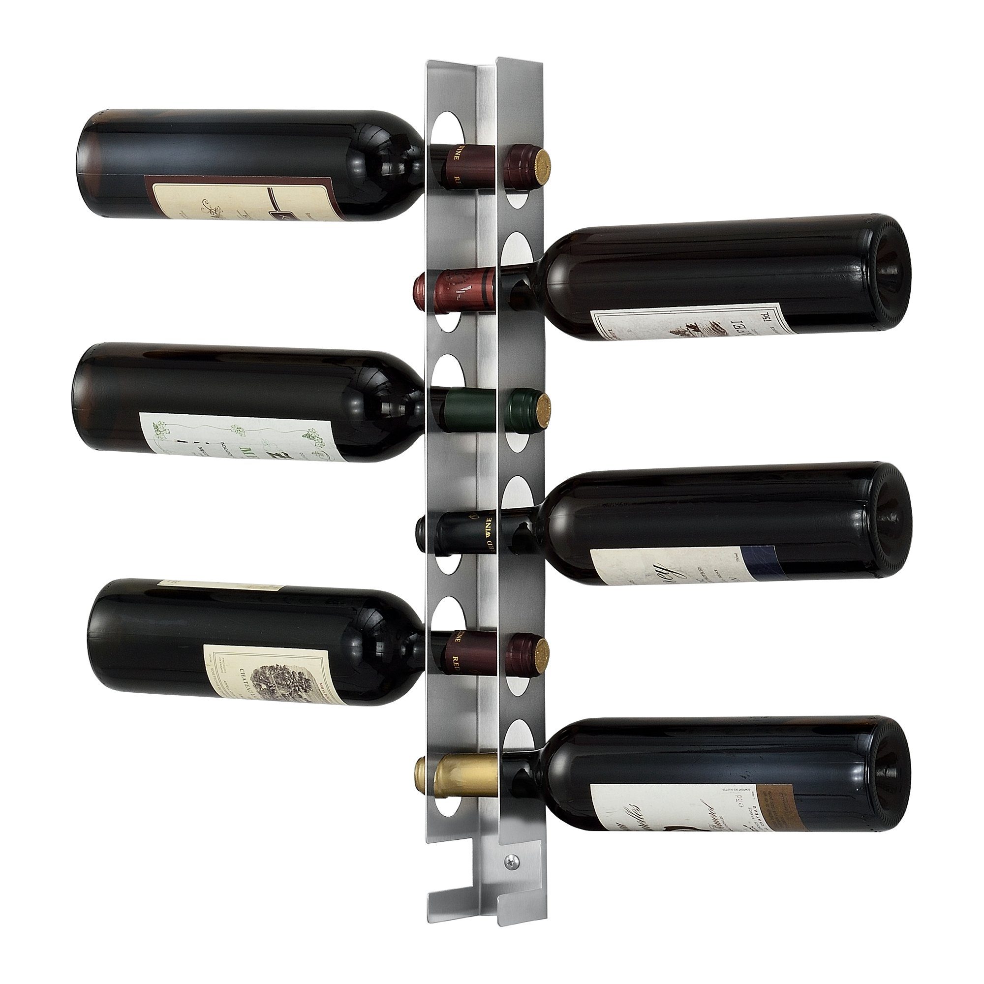 en.casa Weinregal, Pfalz Weinständer für 6 Flaschen Edelstahl