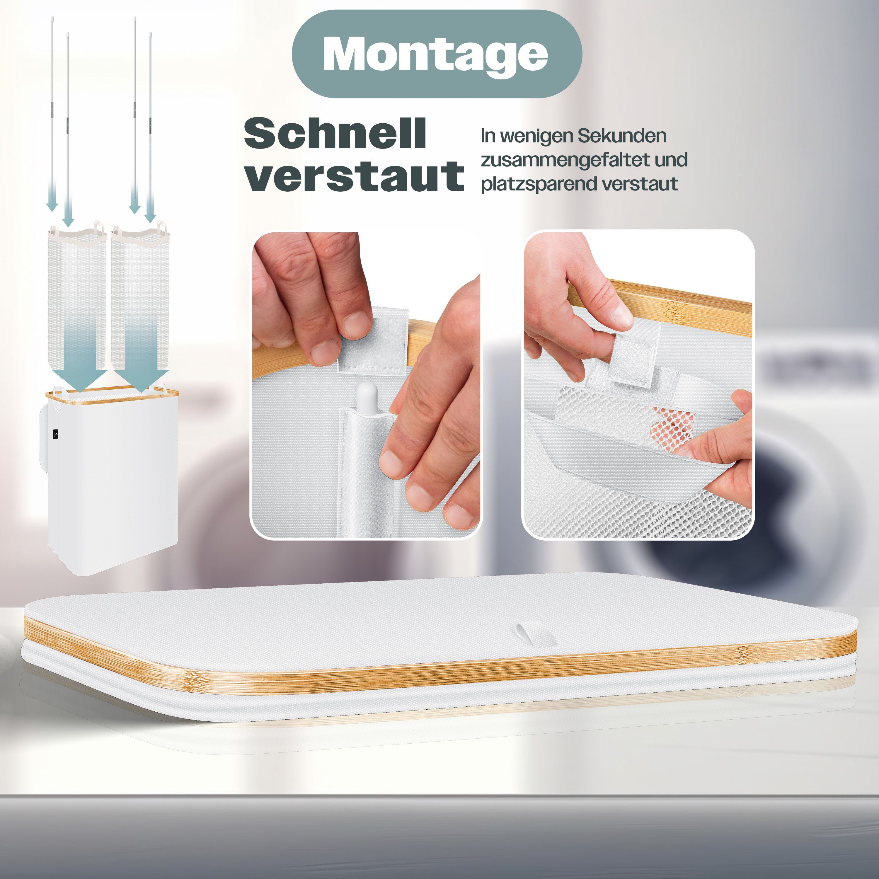 KESSER Wäschekorb, mit Deckel faltbar Wäschebox Wäschetruhe Wäschetonne