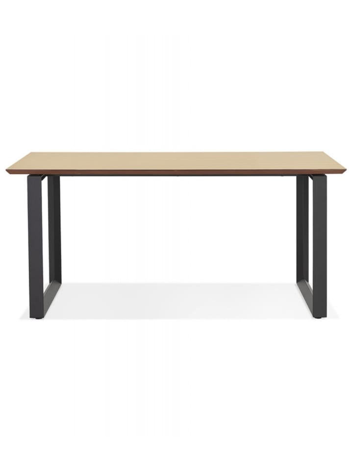 KADIMA DESIGN Großer Holz Metall Schreibtisch | Modern Elegant Design in Beige-Schwarz günstig kaufen