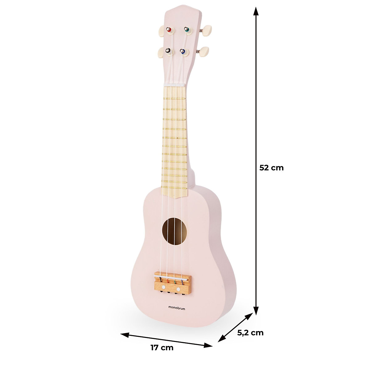 Holzgitarre – Ukulele – rosa Farbe, lehrt einfache Akkorde, stimuliert den Hörsinn, Nachahmung eines echten Instruments, schöne Klänge