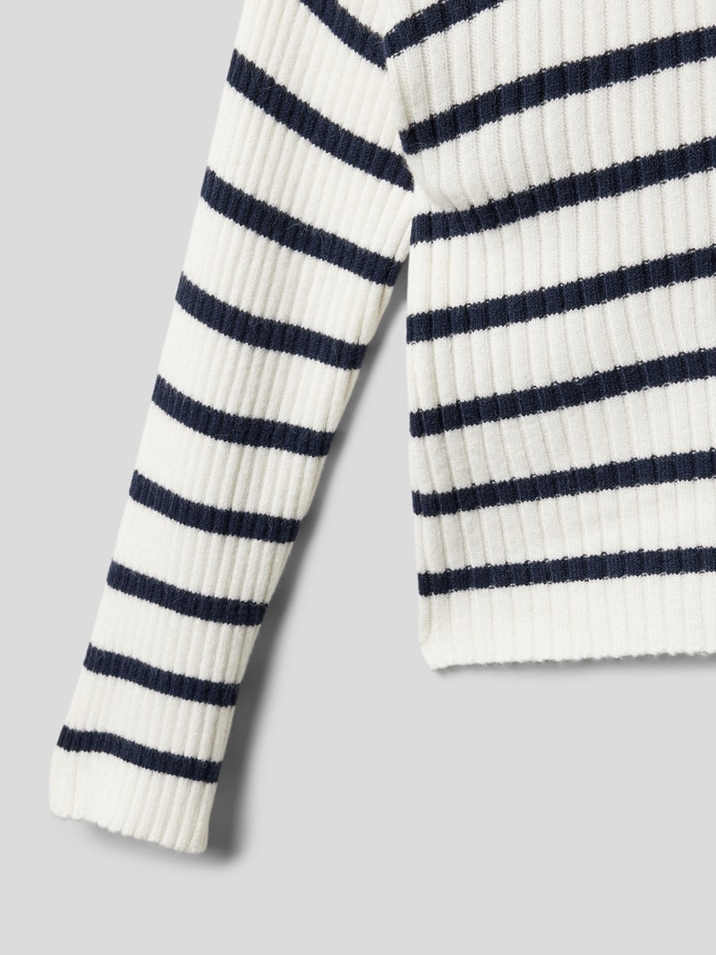 Strickpullover mit Streifenmuster in offwhite