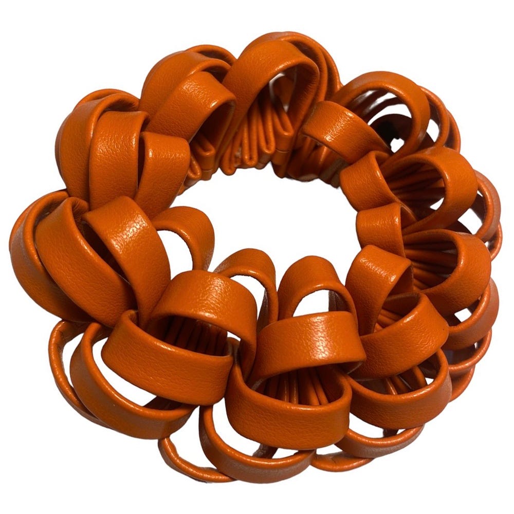 Cléoe Braided Scrunchie Pumpkin Orange
