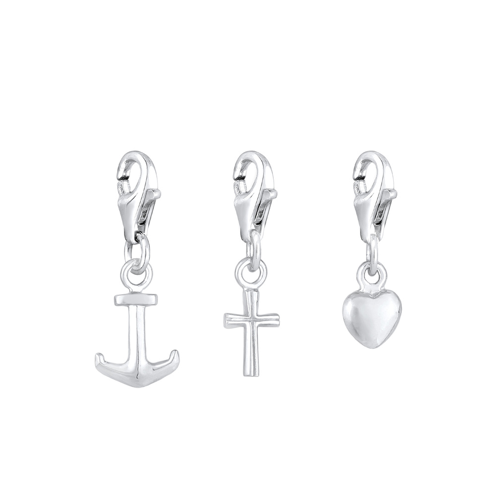 Nenalina Nenalina Amulette Charmante croix de coeur pour dames Love Faith sertie d'or en 9 Pendentif