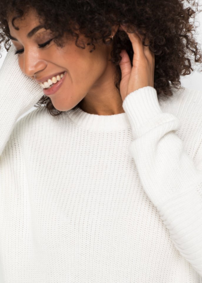 Baumwoll Pullover mit Schnürung, Oversized