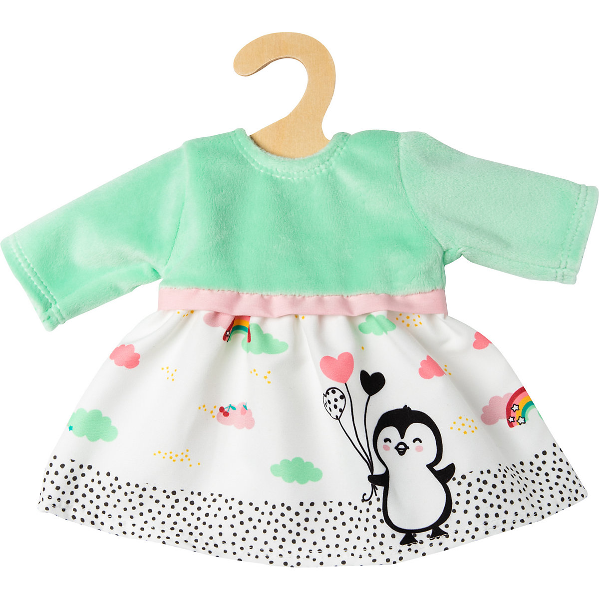 Puppen-Kleid Pinguin Pünktchen, Gr. 35-45 cm