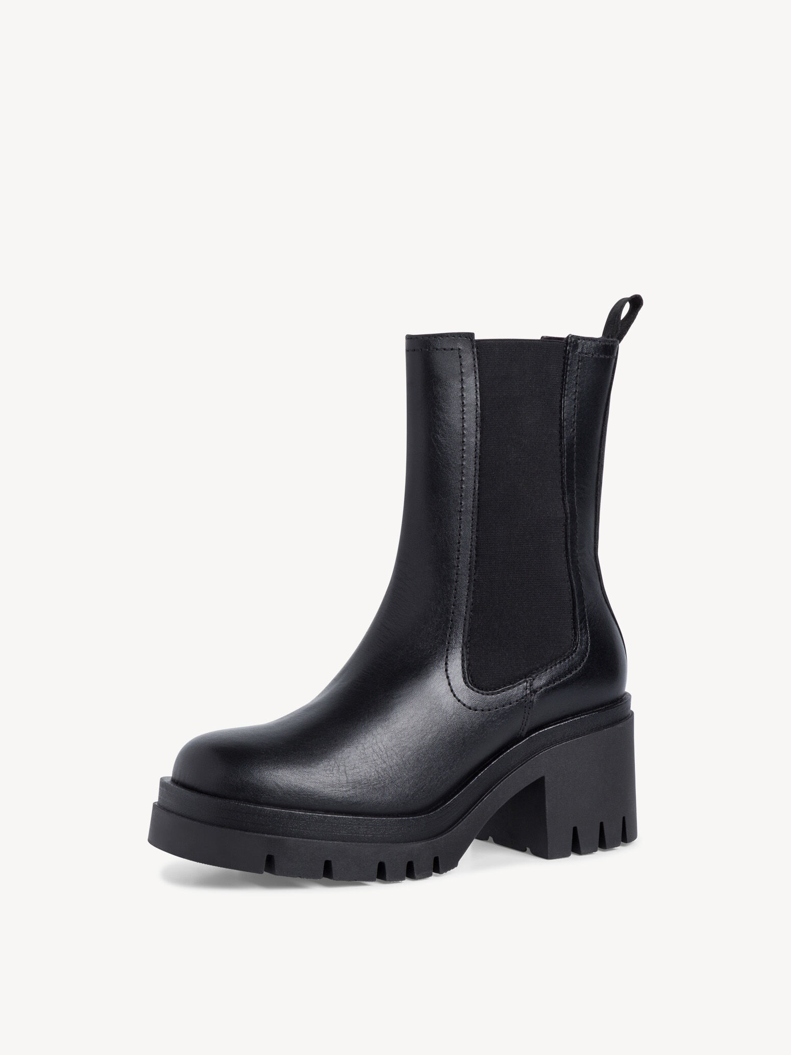 Bottine Chelsea en cuir - noir