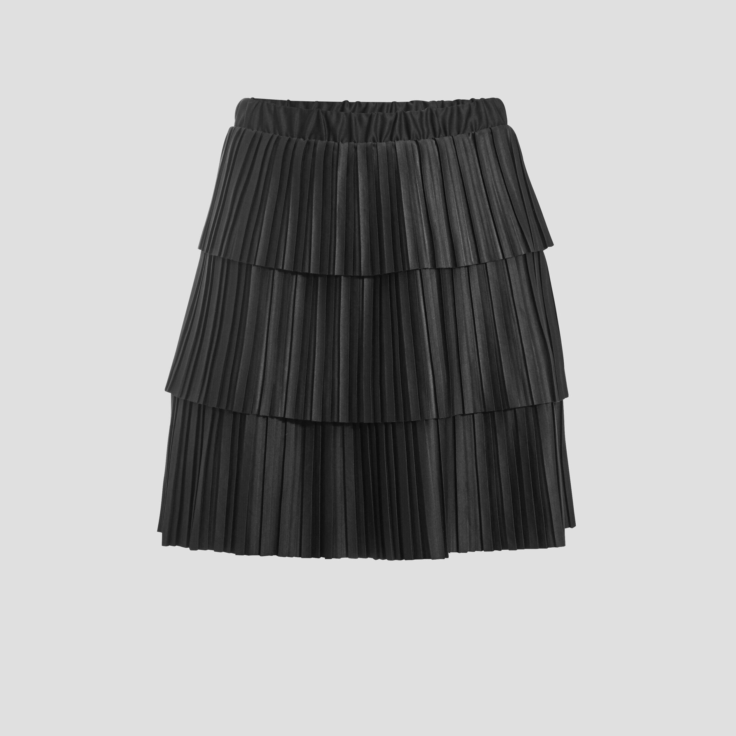 Jupe évasée volantée noir femme | Cache Cache