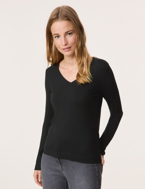 Langarmpullover aus nachhaltigem Feinstrick