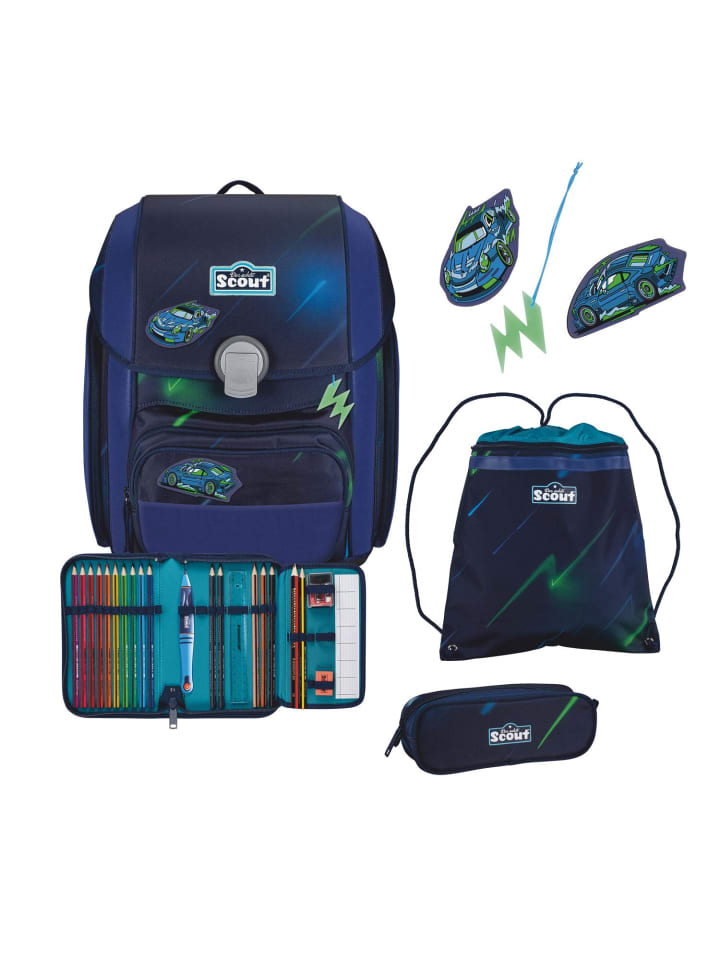 Scout Scout Genius Schulranzen-Set 4 teilig Exklusiv Superflash City Lights günstig kaufen onesize