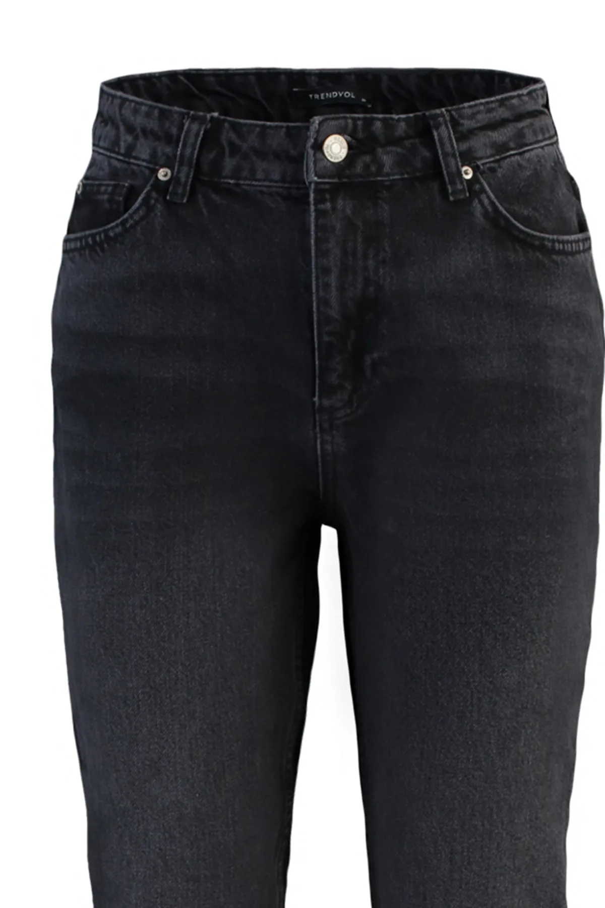 Trendyol Collection  Schwarze, nachhaltigere High Bel Mom Jeans TWOAW23JE00369