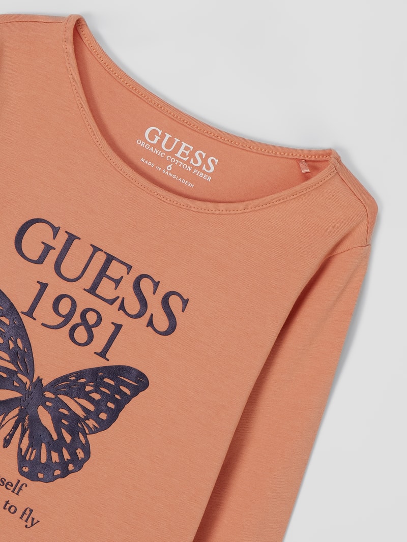 Longsleeve mit Logo in apricot