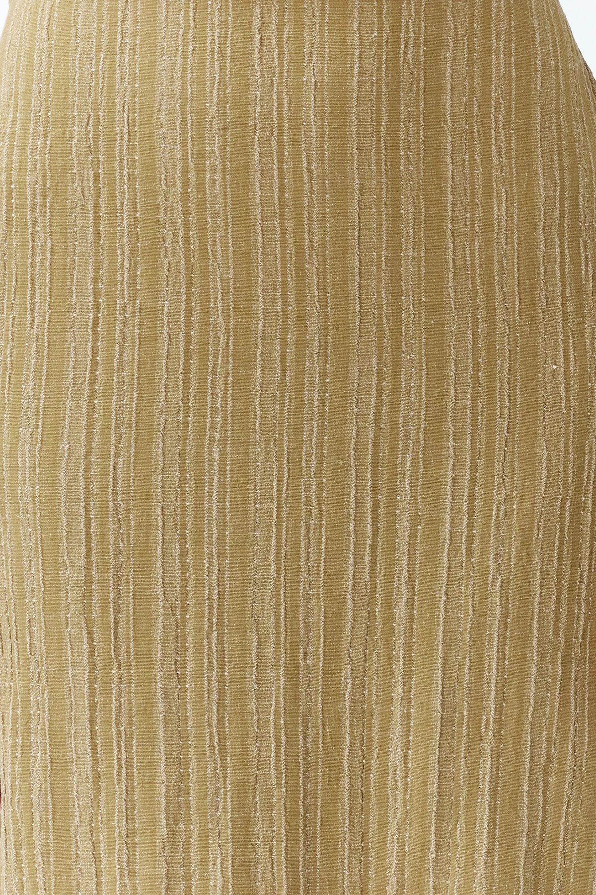 Trendyol Collection  Khakifarbenes Maxi-Strandkleid mit gewebtem Rücken und tiefem Ausschnitt aus Leinenmischung TBESS24EL00096