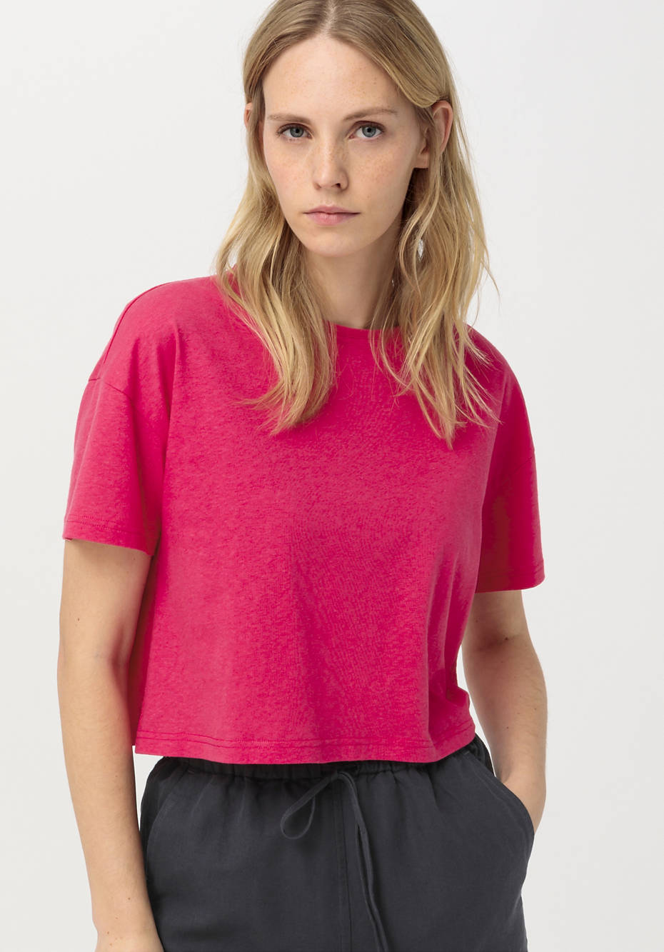 Shorts aus Leinen mit Bio-Baumwolle