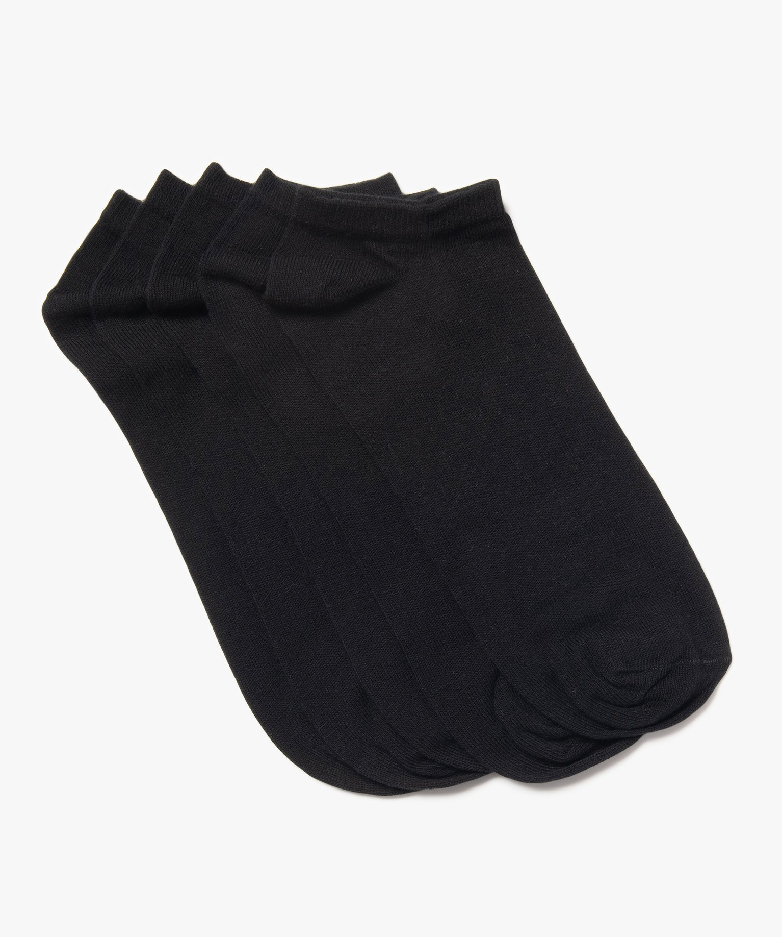 Chaussettes ultra courtes unies homme (lot de 5) noir | GEMO