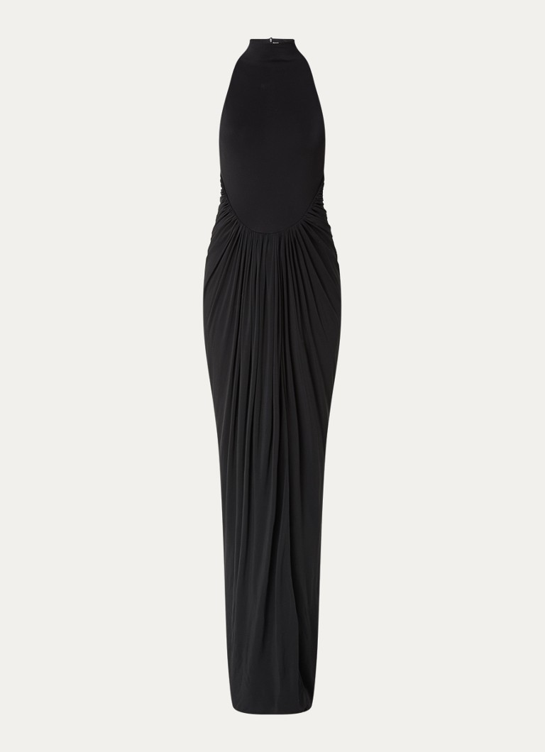 Alaïa maxi dress with draped detail and slit