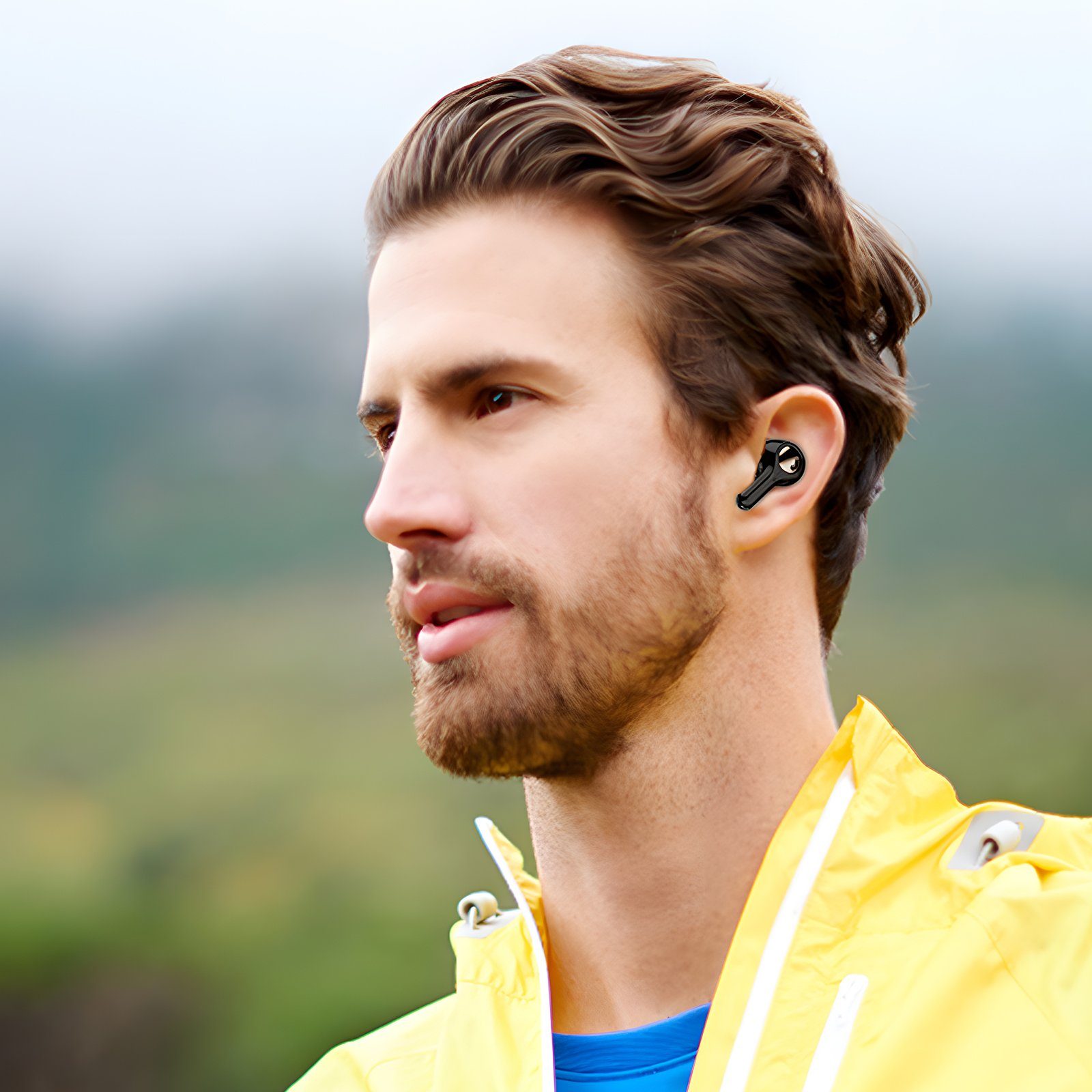 EXTSUD Bluetooth Kopfhörer Kabellos Headset ANC In-Ear-Kopfhörer (Sprachassistent, HIFI-Stereo, Ladefach mit LED-Anzeige, 30-Stunden Standby-Zeit, Rauschunterdrückungsfunktion, Bluetooth 5.2 Gerauschreduzierungsfunktion IPX5, 7 Stunden Musikspielzeit