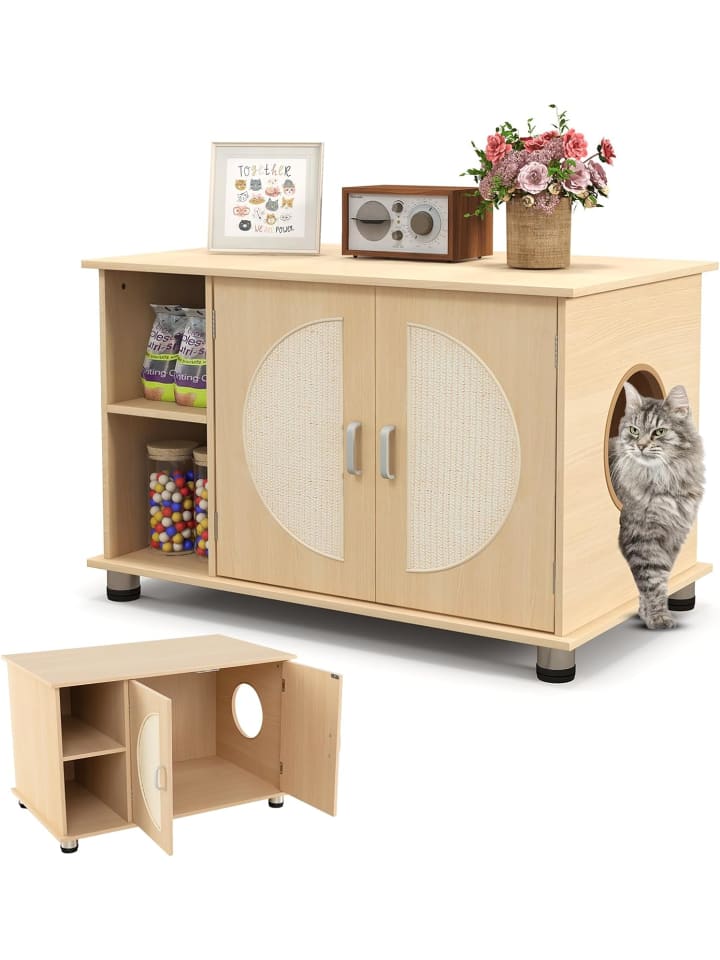 COSTWAY Katzenschrank 82x48x52cm in Beige günstig kaufen onesize