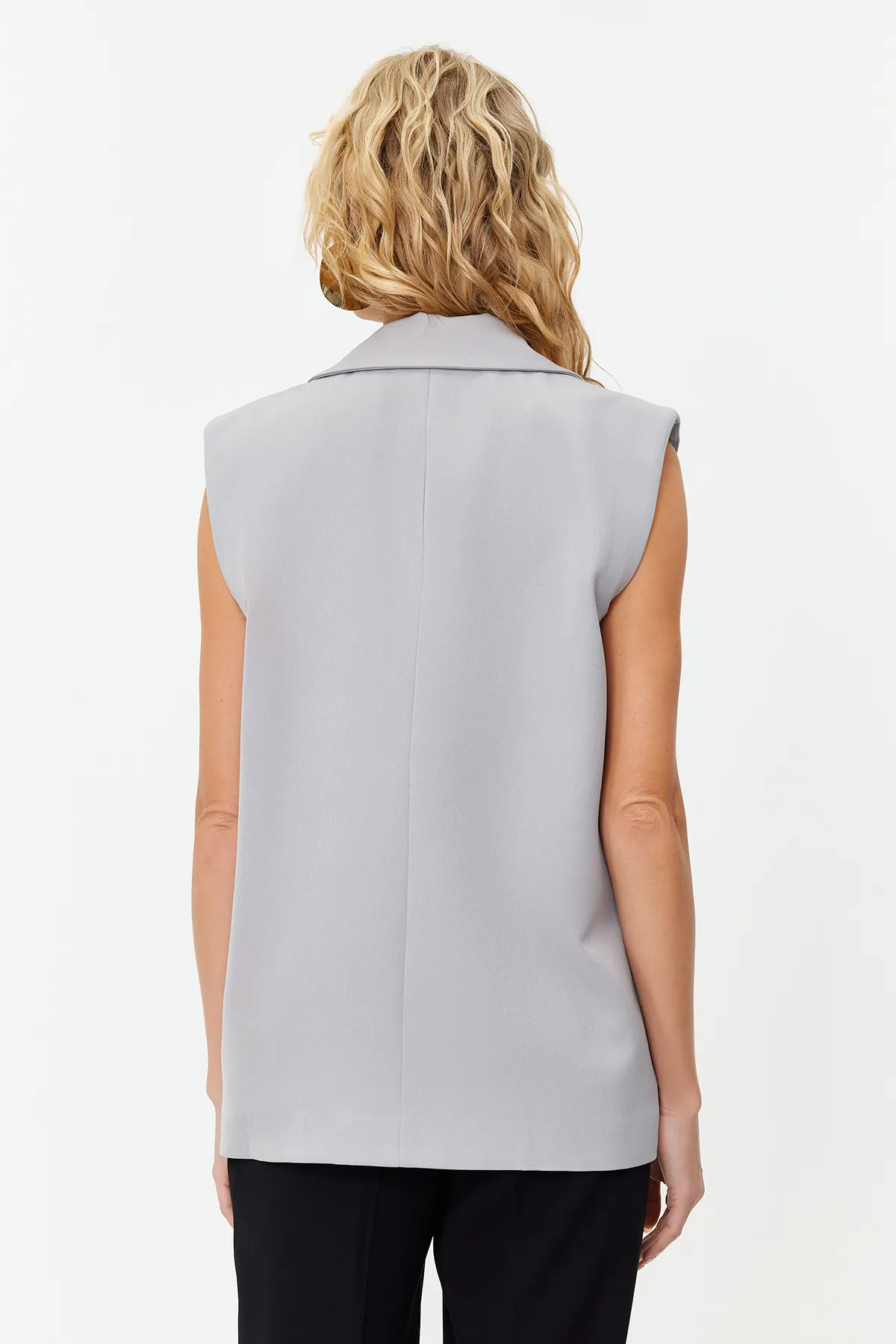 Trendyol Collection  Graue, normal gepolsterte Webweste TWOSS24YE00018