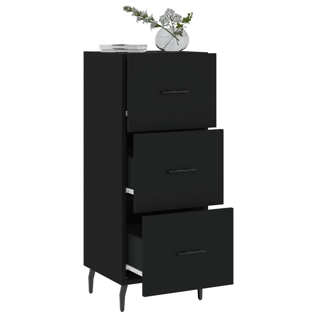 vidaXL Sideboard Sideboard Schwarz 34,5x34x90 cm Holzwerkstoff (1 St)