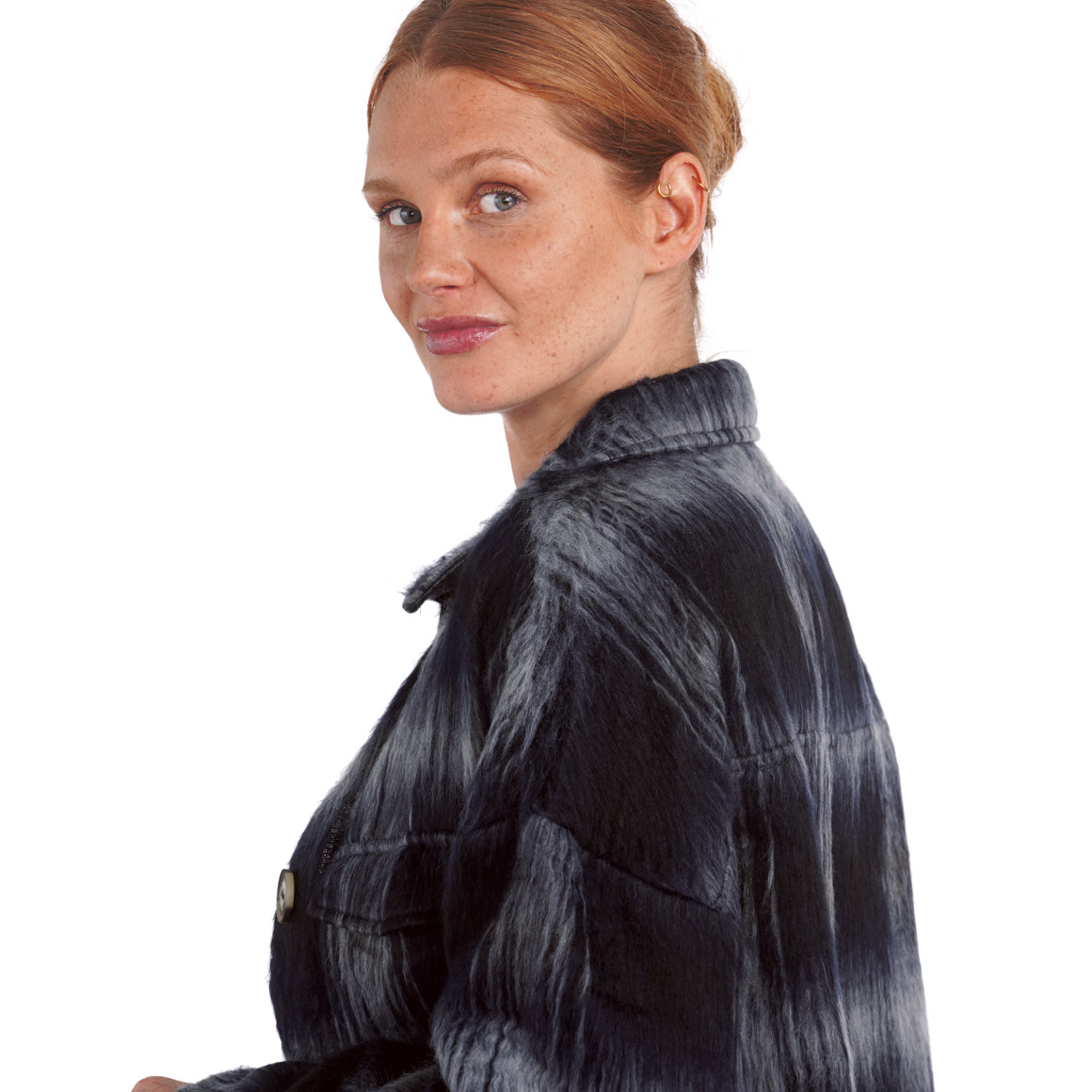 Damen Hemdjacke in Fell-Optik