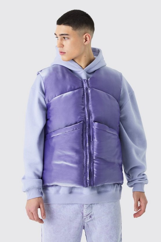 Gepolsterte Metallic Nylon-Weste