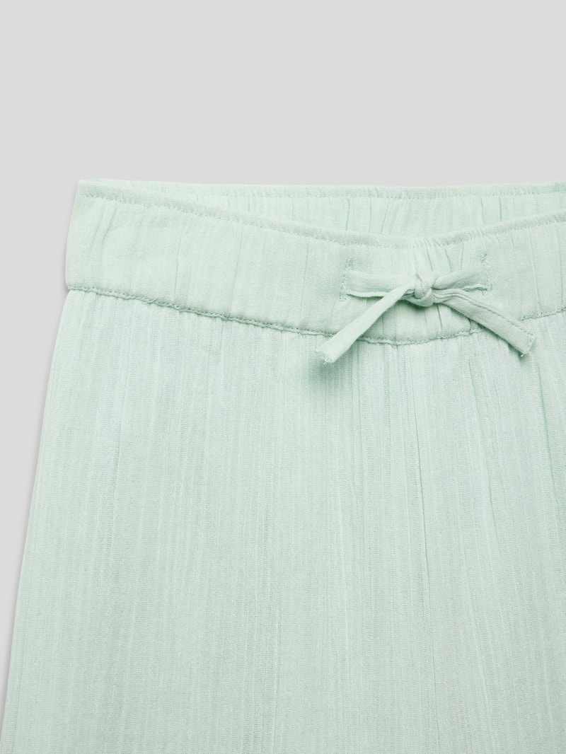 Hose aus Baumwolle mit Plisseefalten in mint
