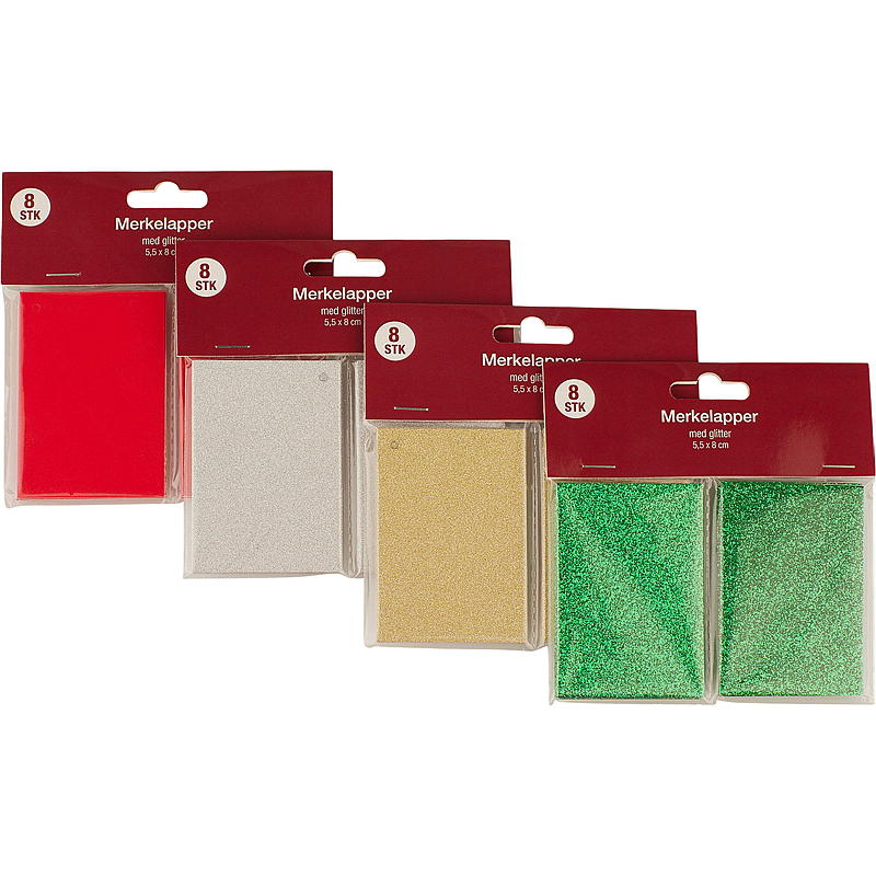 Home Gavemerkelapp 8-pk glitter