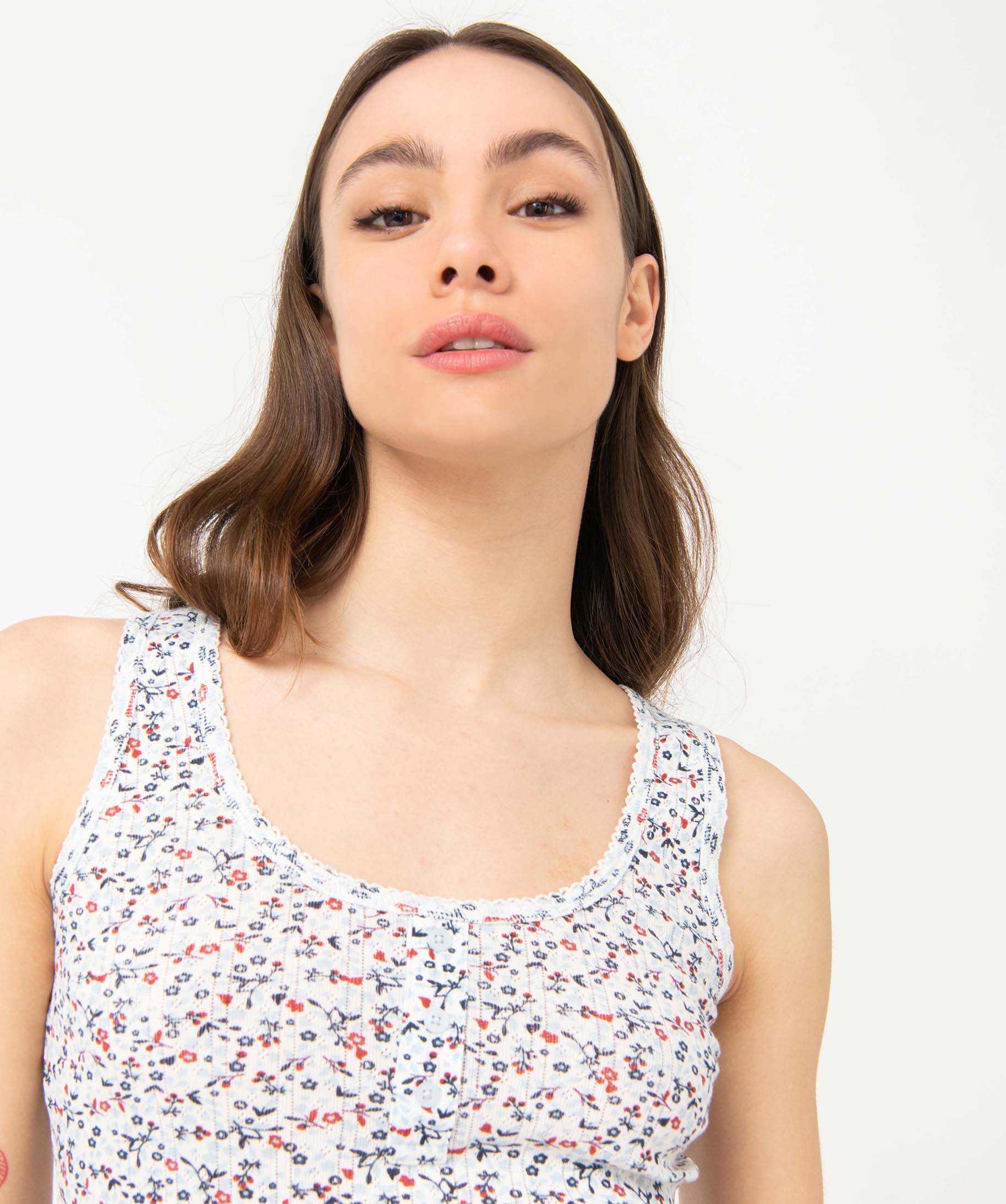 Chemise de nuit femme sans manches - LuluCastagnette imprime | GEMO