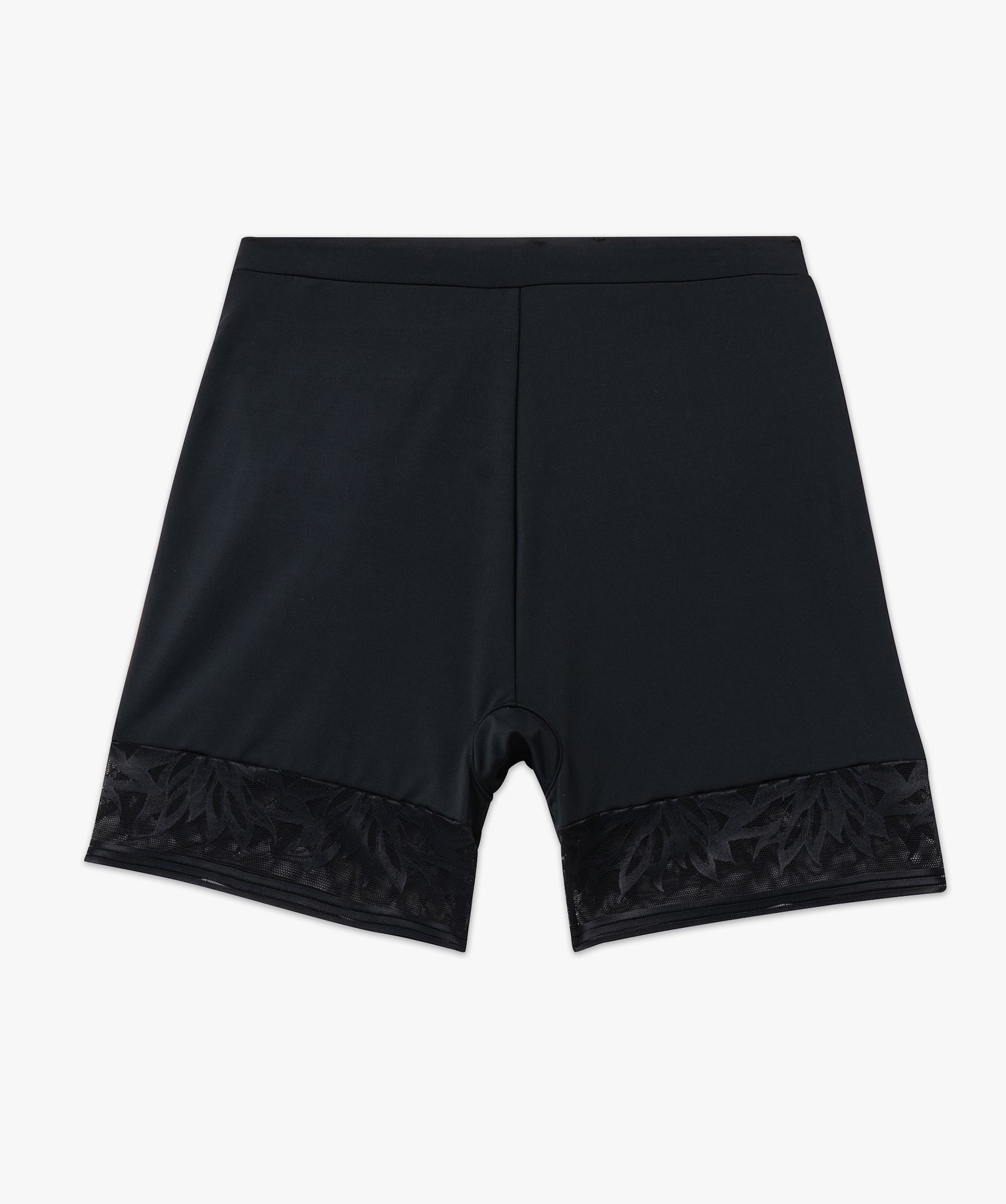 Panty femme gainant taille haute en microfibre et dentelle noir | GEMO