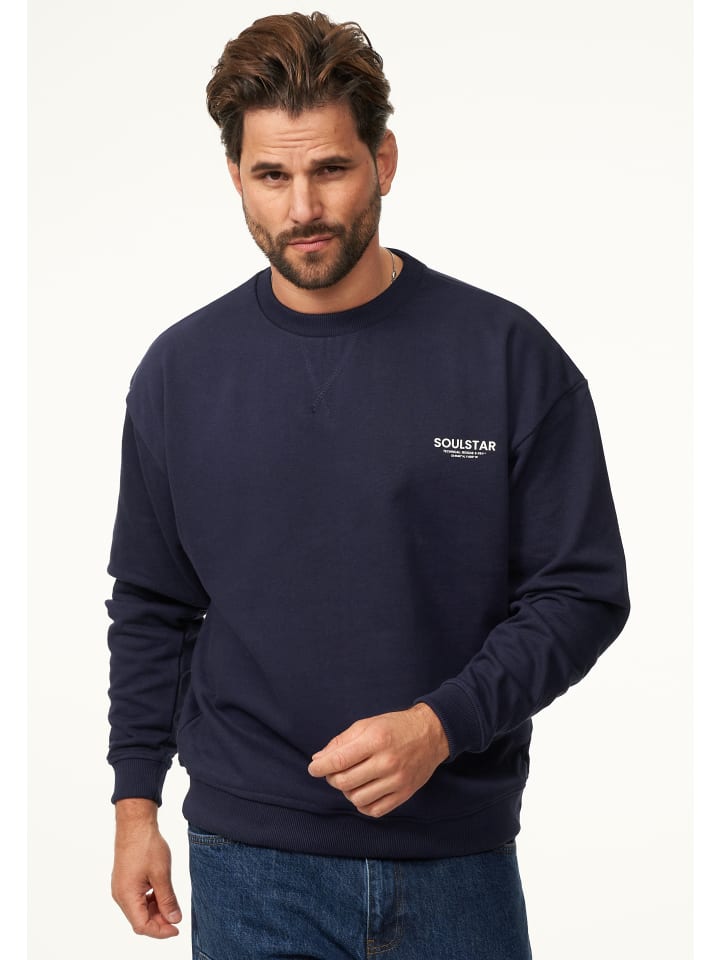 SOULSTAR Sweatshirt - S2PAJU Oversize Pullover Crew-Neck Sweater in Navy günstig kaufen