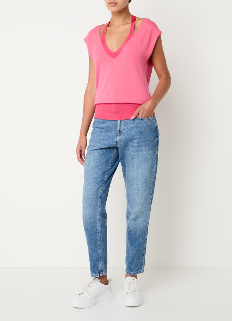 Benetton Fine-knit top with bow detail