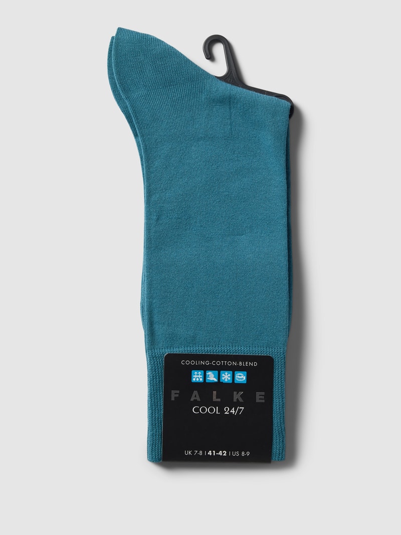 Socken mit Label-Stitching Modell 'COOL 24/7' in petrol