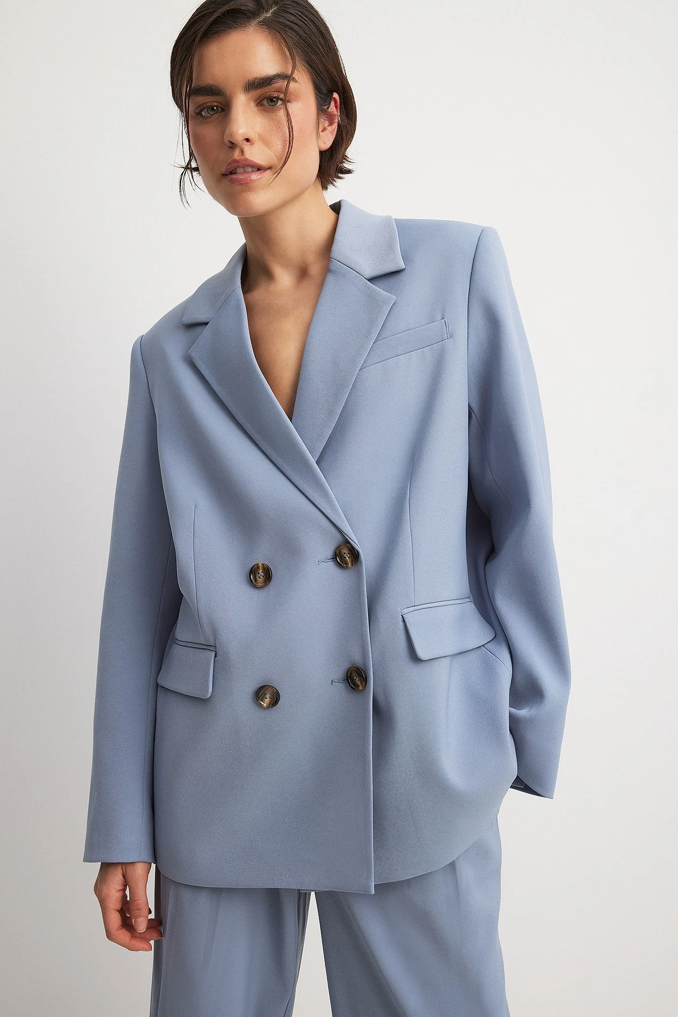Recycelter zweireihiger Oversize-Blazer
