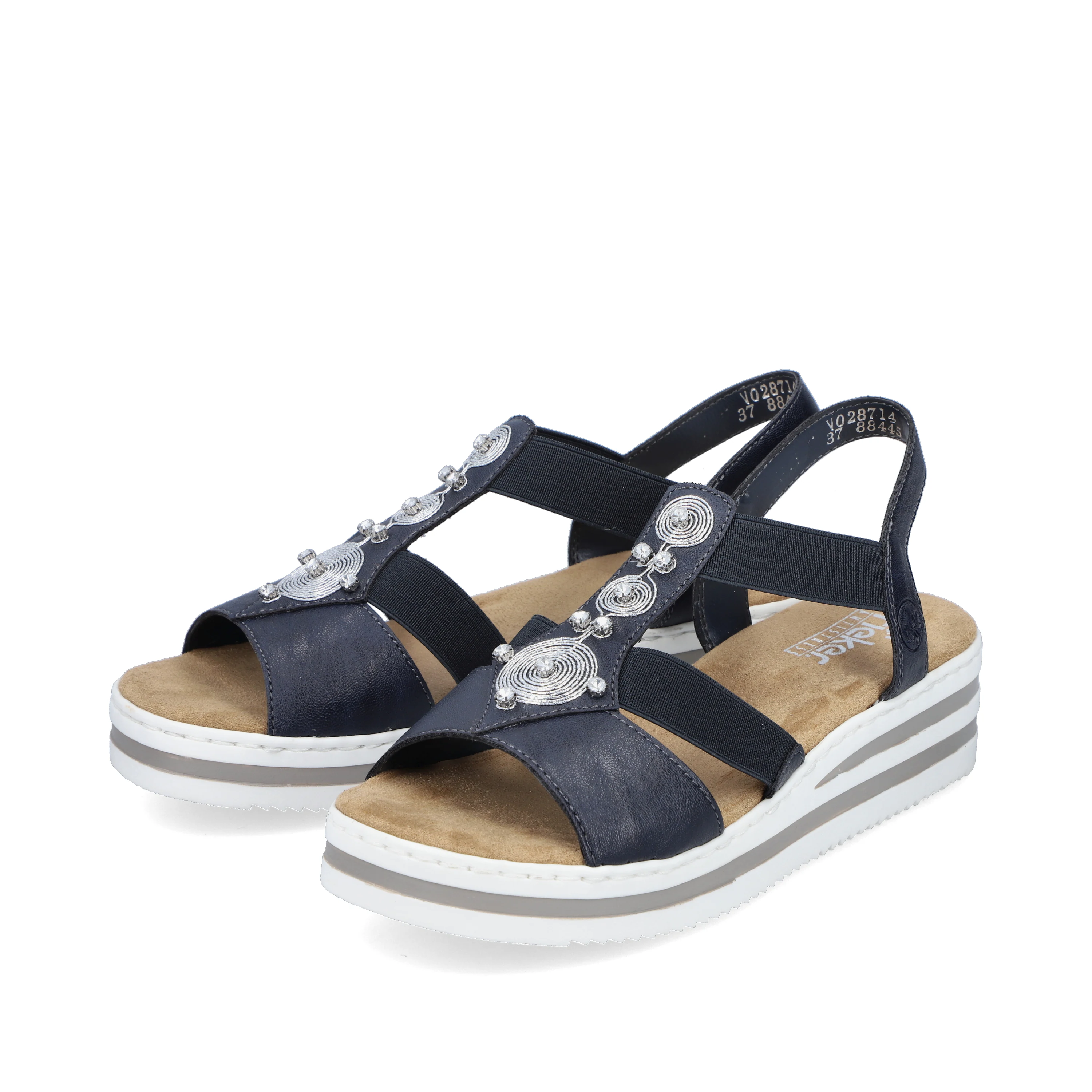 Rieker Damen Keilsandaletten marineblau
