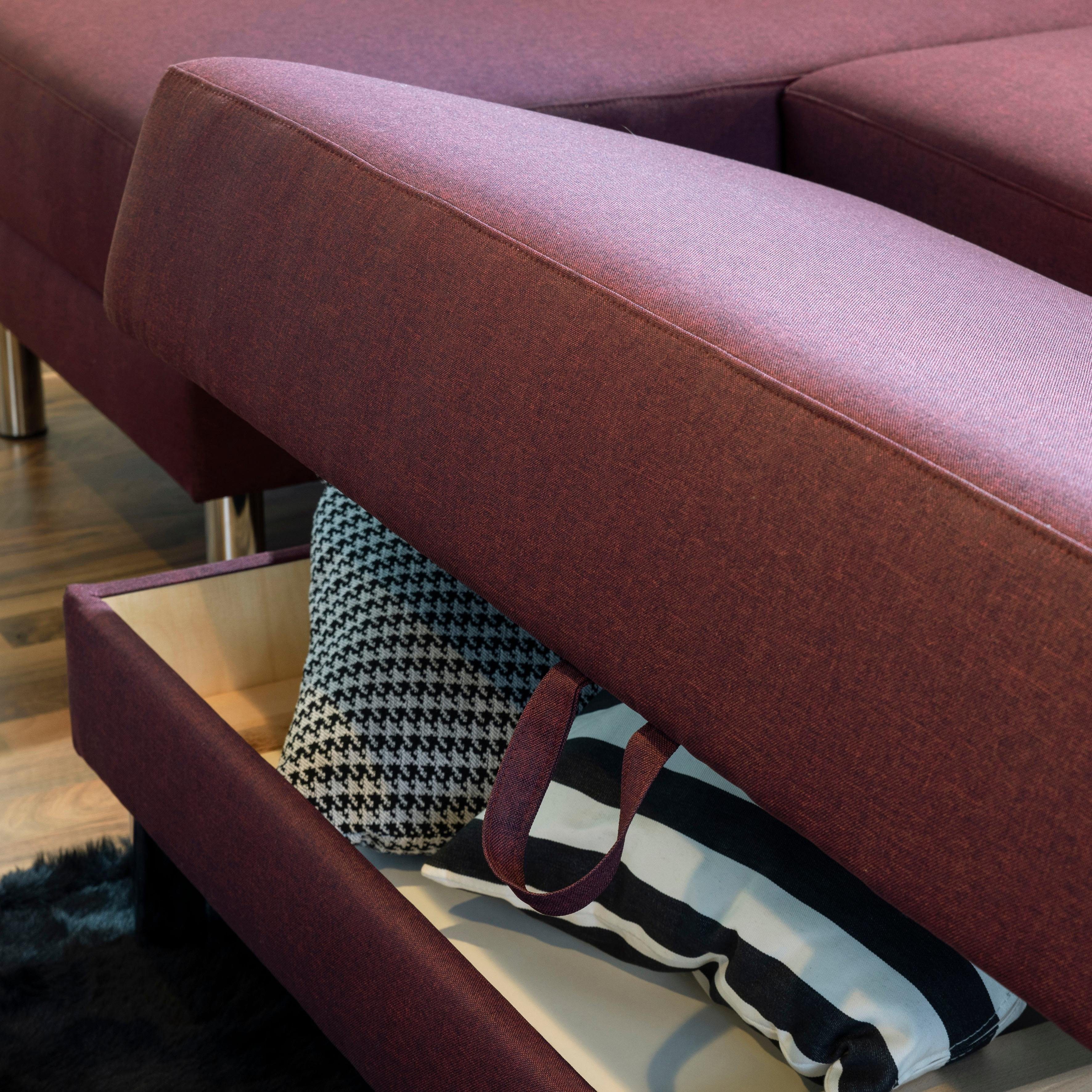 Max Winzer® Schlafsofa Just Fresh, mit Rückenverstellung, inklusive Stauraumhocker