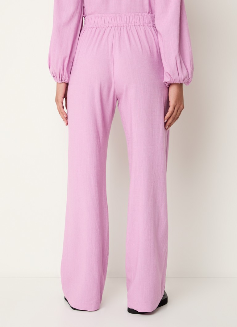 Refined Department Sandy high waist straight fit trousers in linen blend