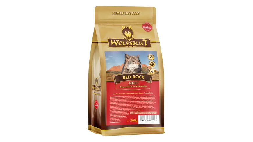 Wolfsblut Hundetrockenfutter Red Rock Känguru & Kürbis 500 g