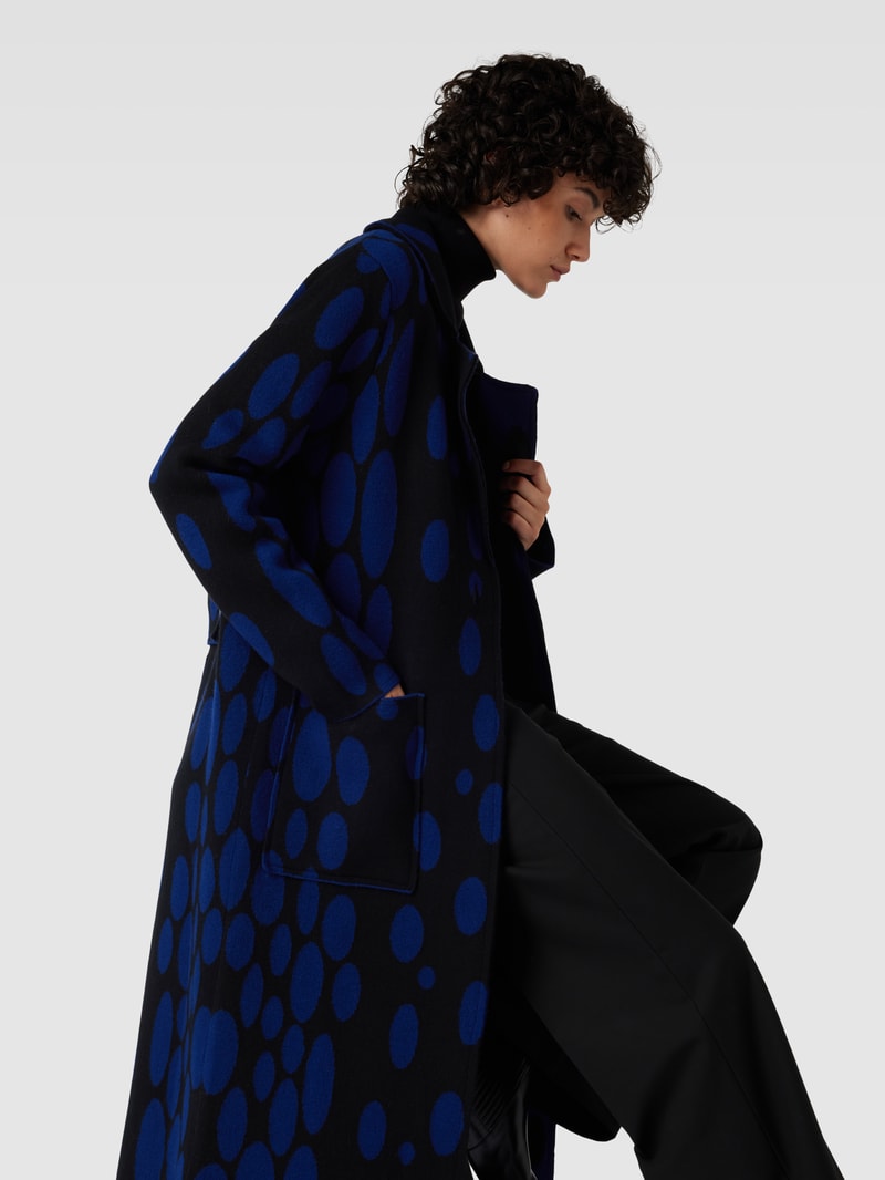 Longcardigan mit seitlichen Taschen in schwarz