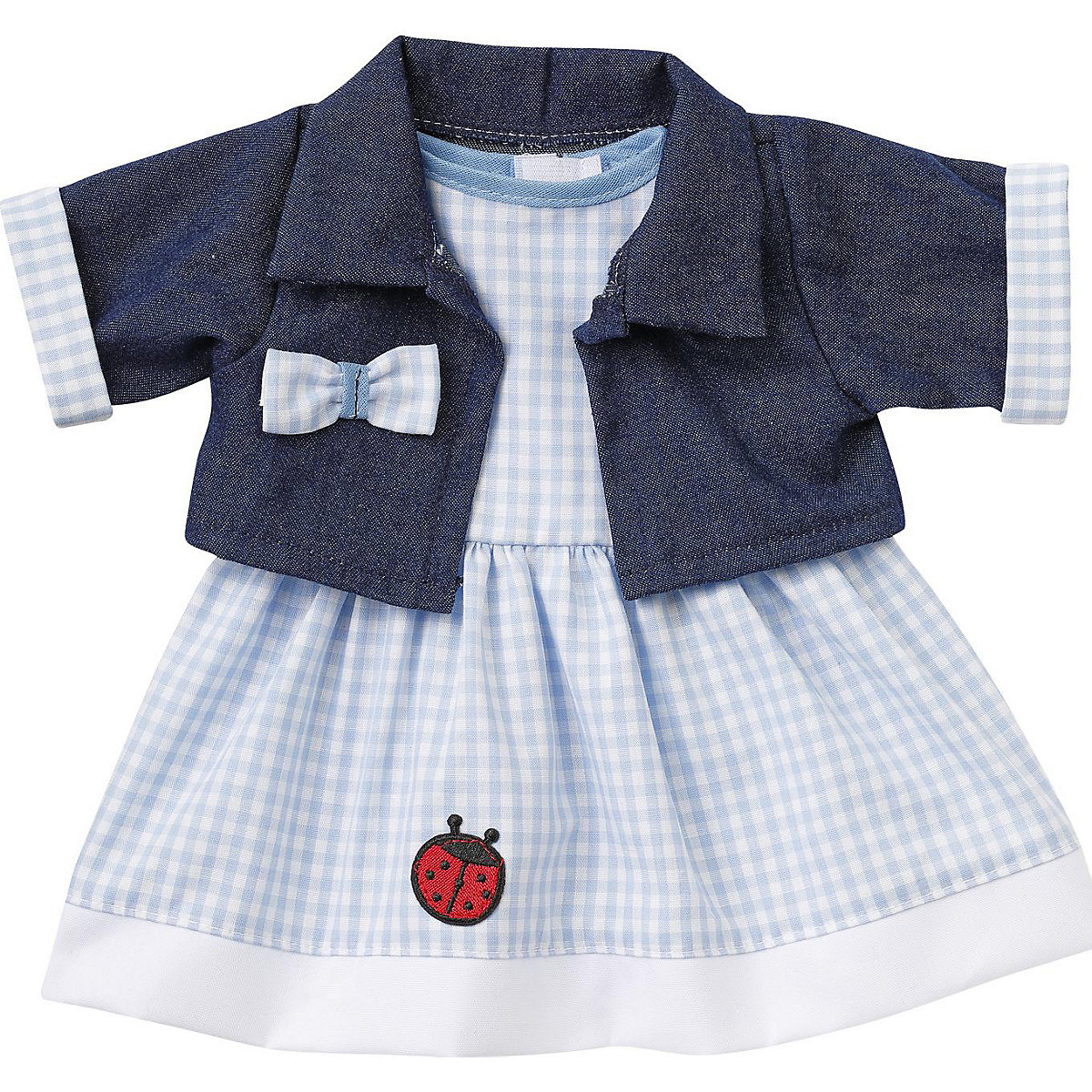 Sommerkleid + Jeansjacke, Gr. 38 (für Puppen 36-40 cm)
