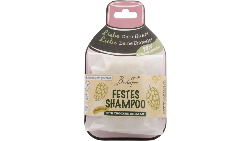 BadeFee Festes Shampoo Hopfenblüten 80 g